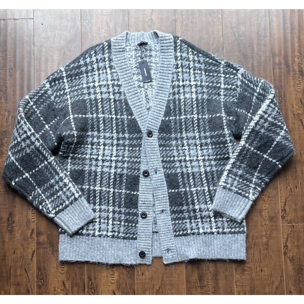 Express Relaxed Plaid Cardigan Mens Size L (Tall)